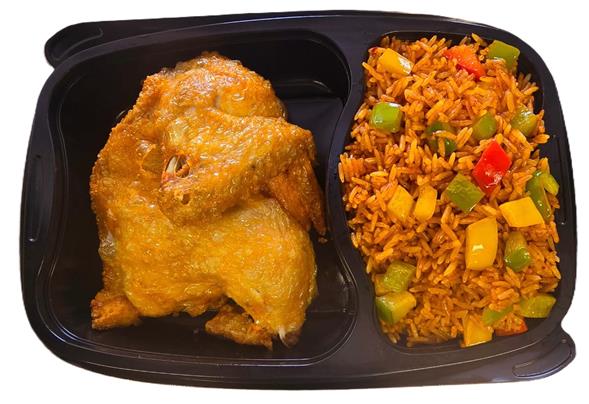 Jollof rice and chicken